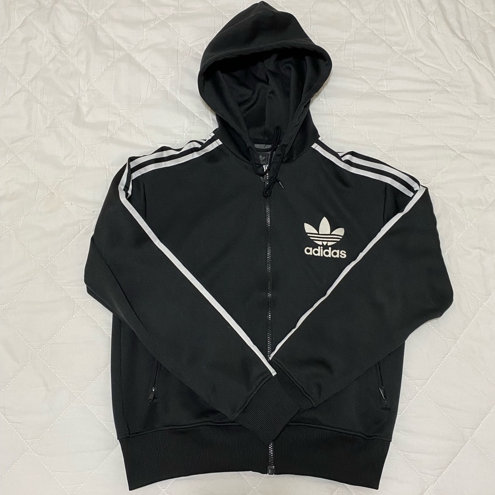 Black Adidas zip up hoodie (Mens Medium)
